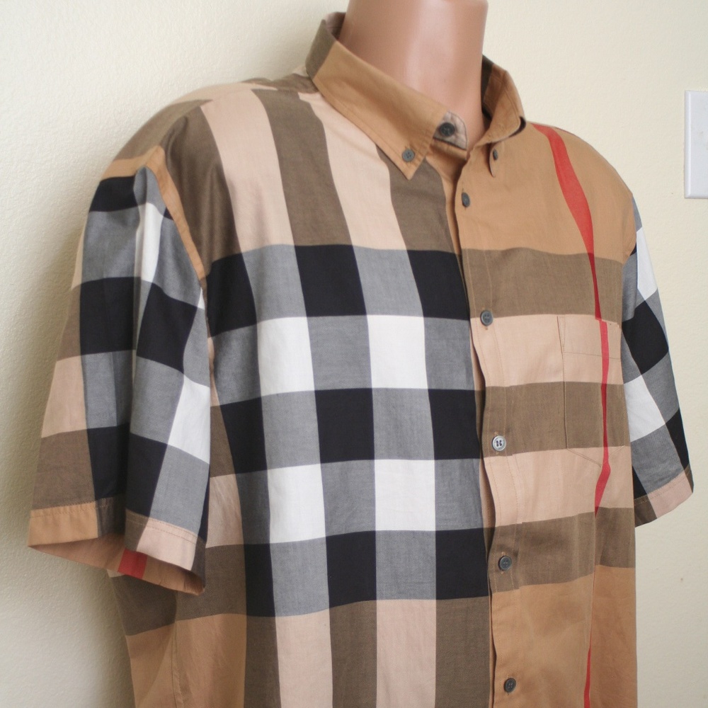 Mens Burberry Summerton check plaid shirt size 3XL in Mint condition